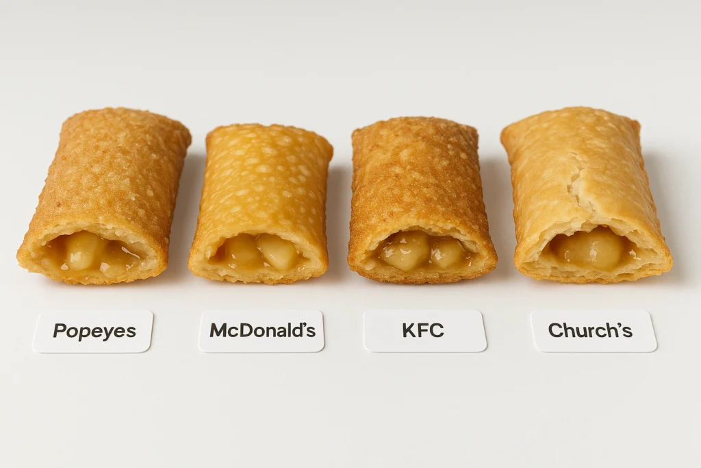 Apple pies of different restaurants