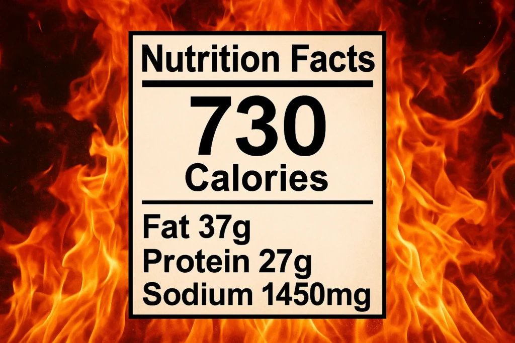Nutrition facts for Popeyes Ghost Pepper Sandwich: calories, protein, and sodium.
