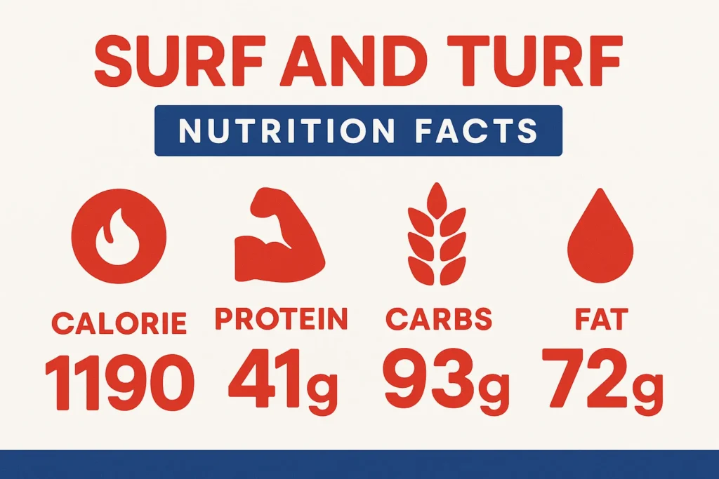 Nutrition facts for Popeyes Surf and Turf meal.