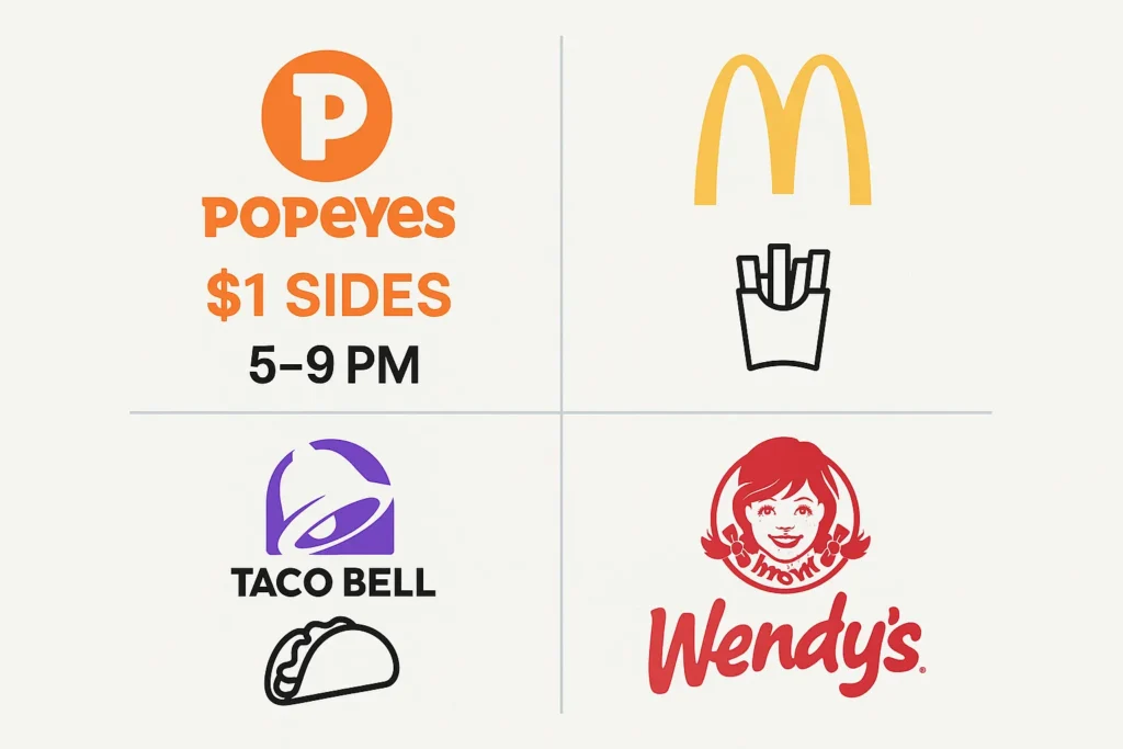Infographic comparing Popeyes Happy Hour to competitors.