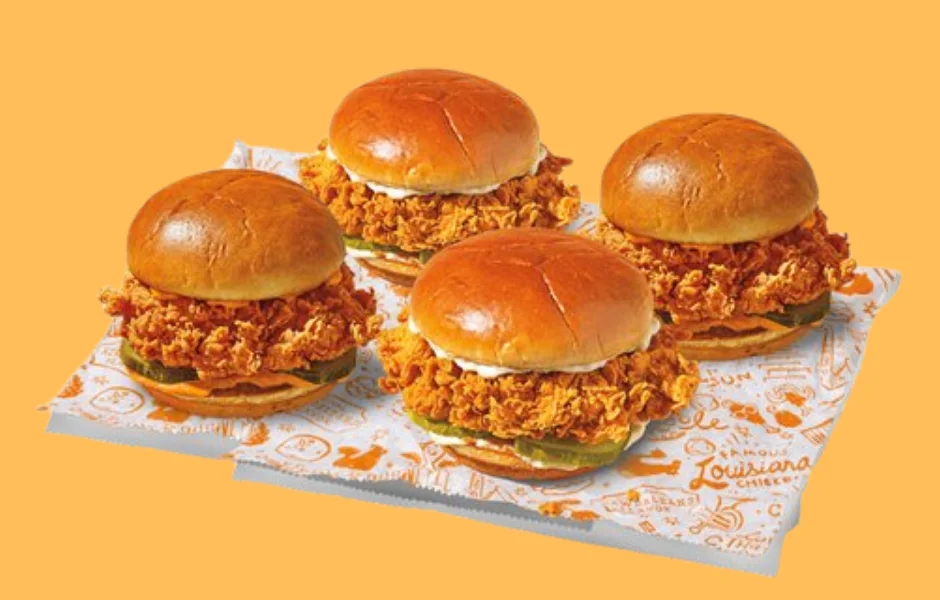 Popeyes catering 10 Chicken Sandwiches Package