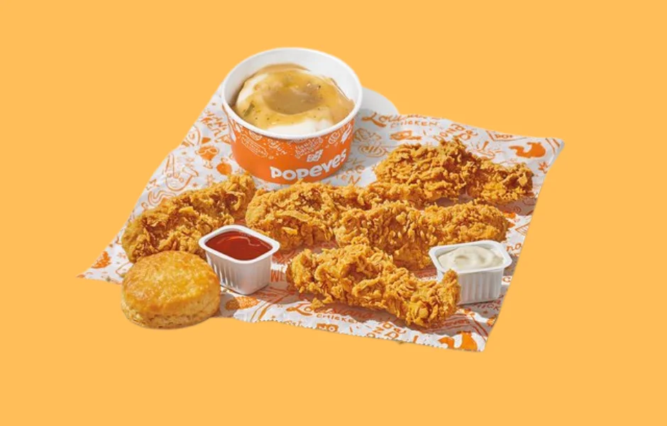 Popeyes catering 3-Piece Tenders Boxed Meal