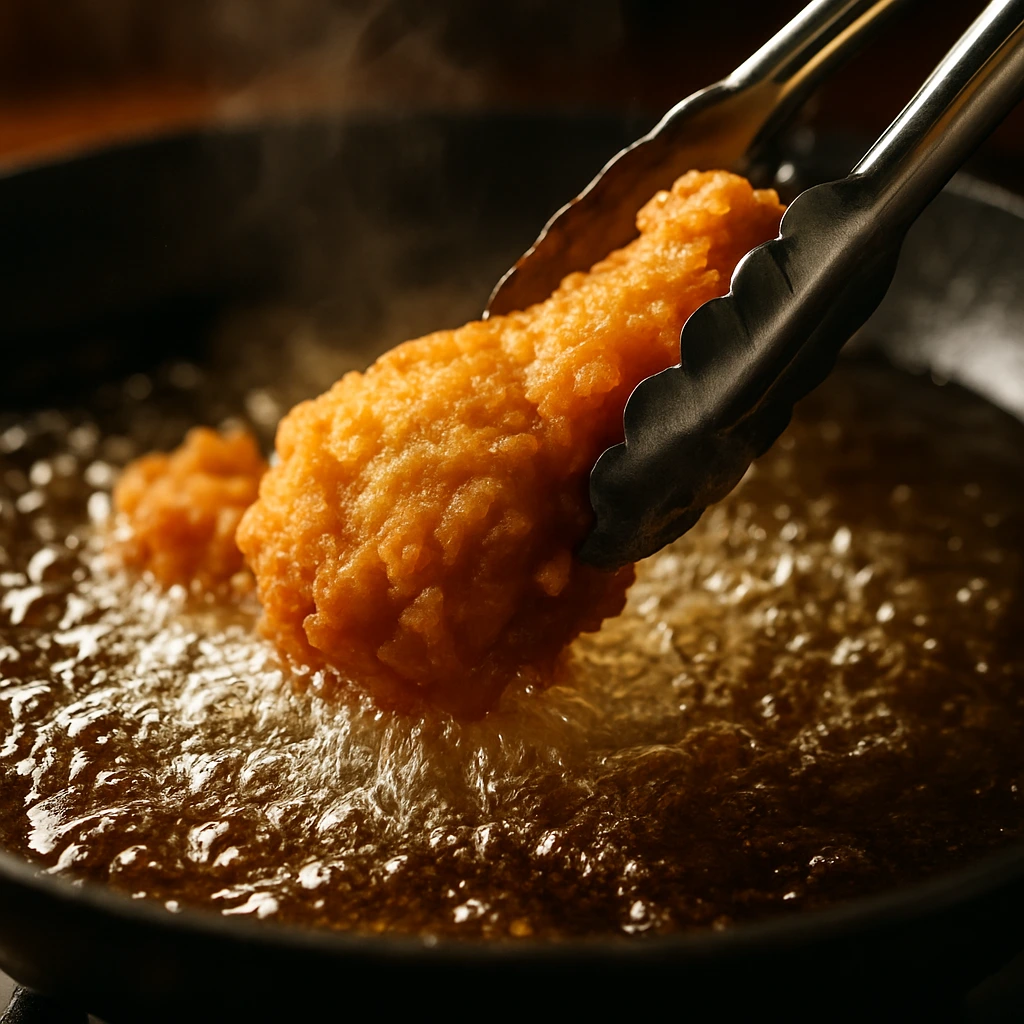 Popeyes chicken frying