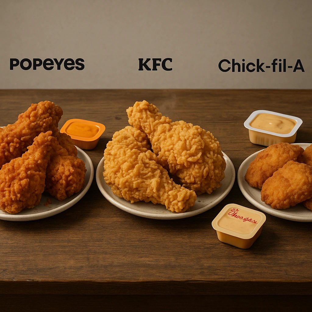 Popeyes fried chicken vs KFC vs Chick-fil-A