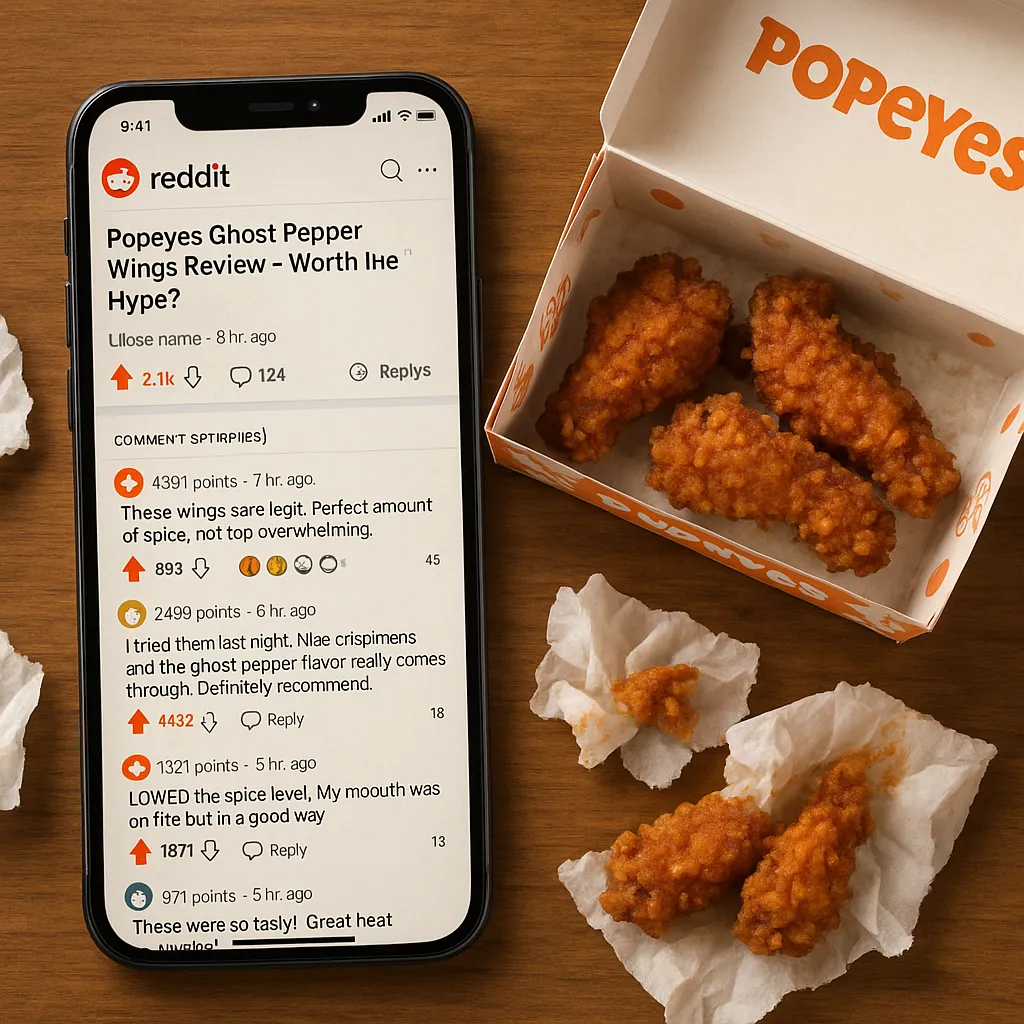 Social media reactions to Popeyes Ghost Pepper Wings.