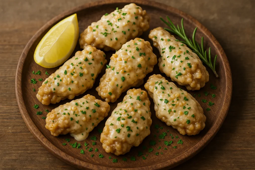 Popeyes Garlic Parmesan Wings with herbs