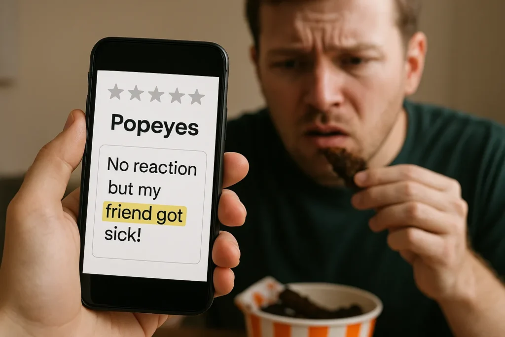 Real customer review of Popeyes gluten free