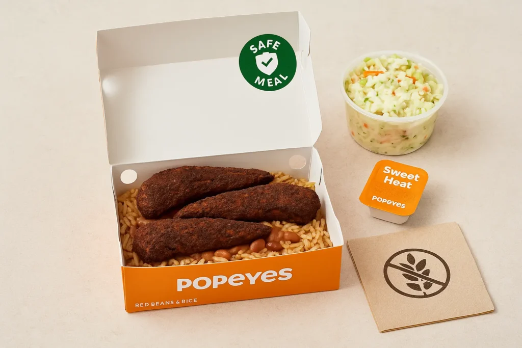 Gluten free meal combo at Popeyes