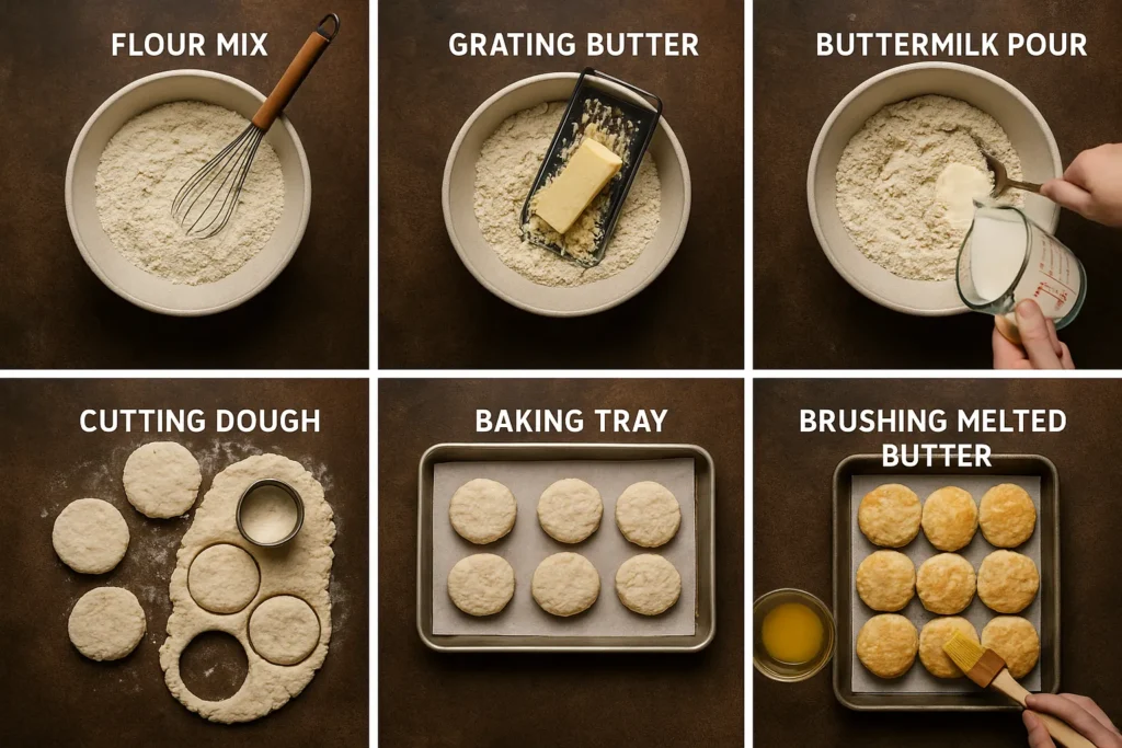 Step-by-step Popeyes copycat biscuit recipe preparation