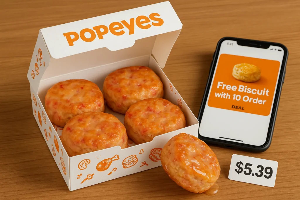 Popeyes 4-pack strawberry biscuits with app discount
