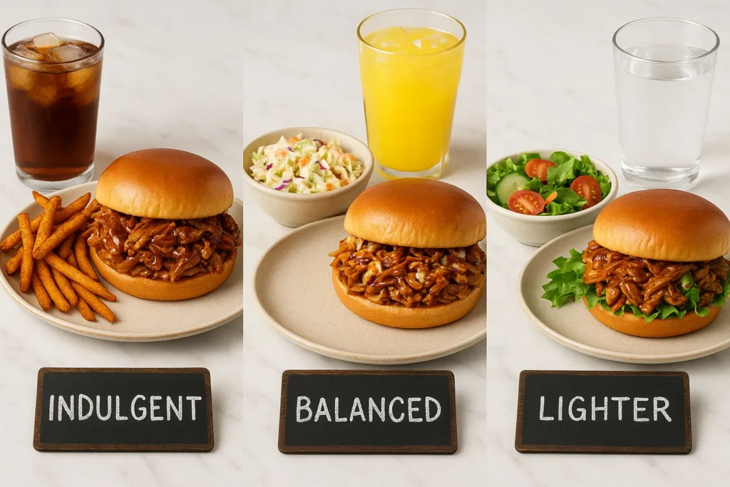 Popeyes Golden BBQ Sandwich meal pairings: indulgent, balanced, lighter options.