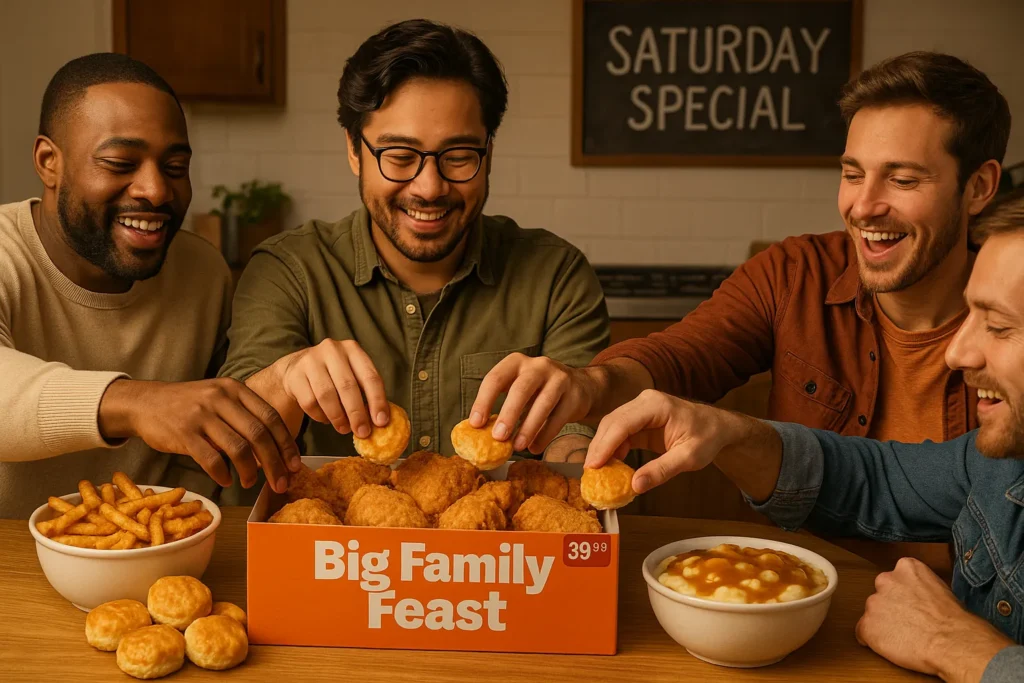 Popeyes Family Feast bundle with chicken, sides and biscuits