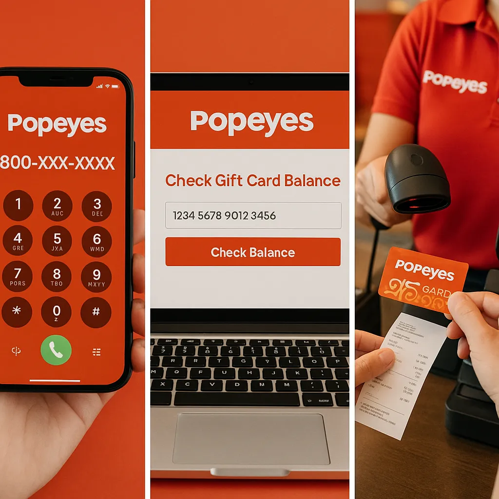 Three ways to check Popeyes gift card balance