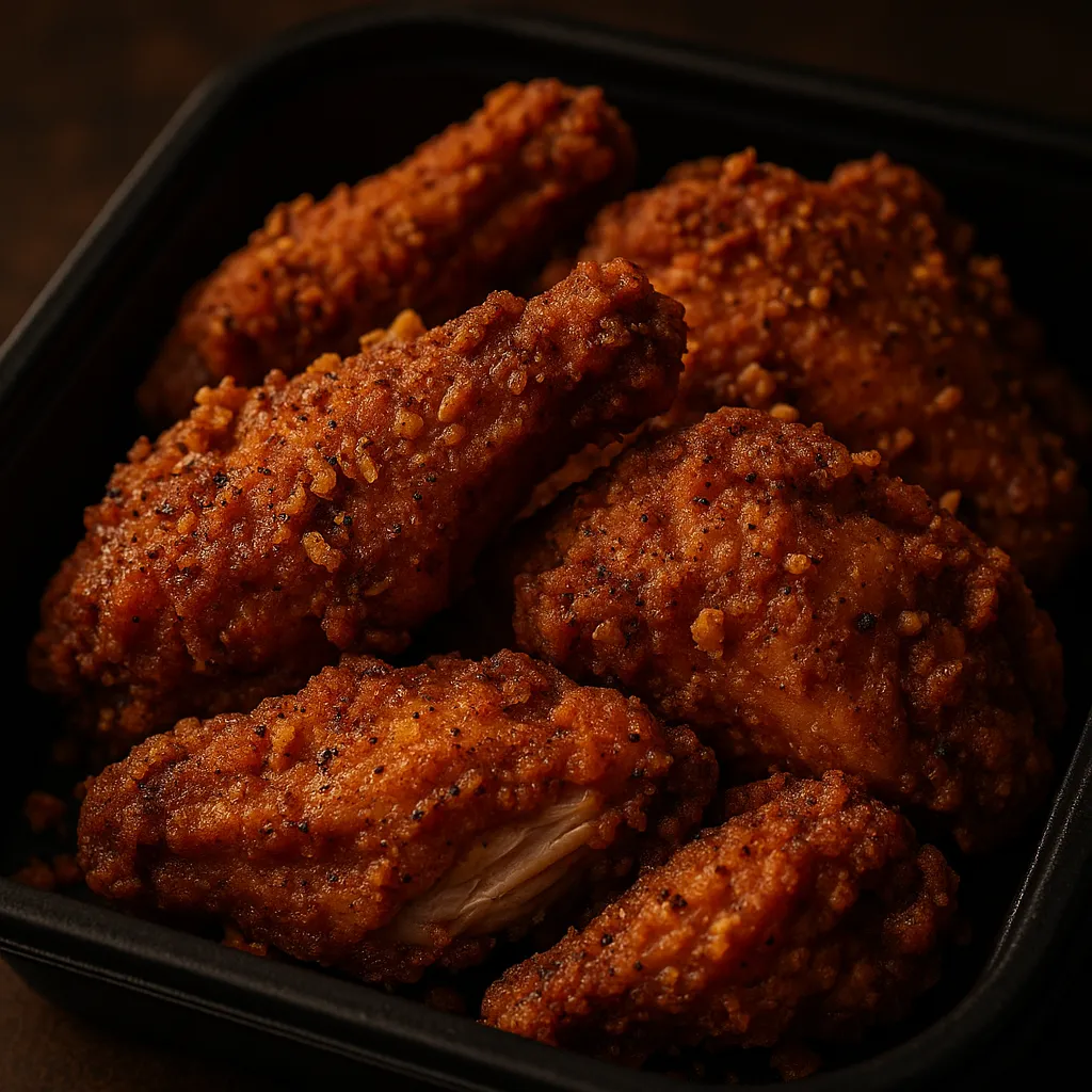 Popeyes Louisiana Garlic Wings with Creole spices.