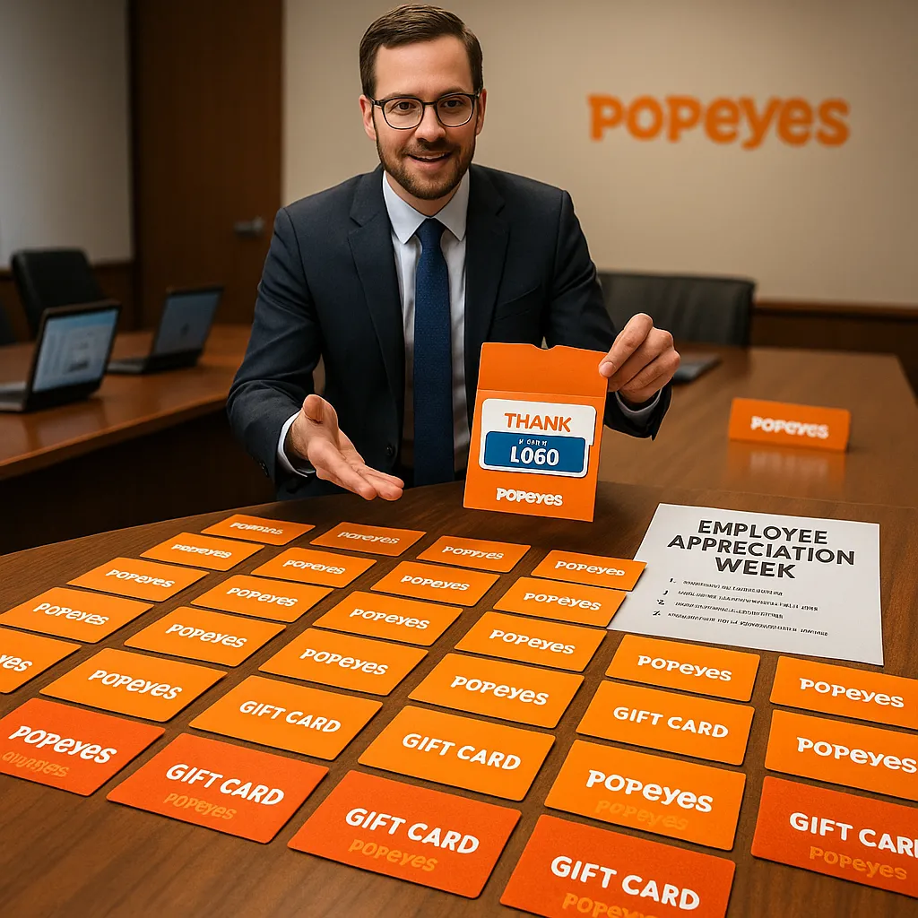 Bulk Popeyes gift cards for corporate employee rewards
