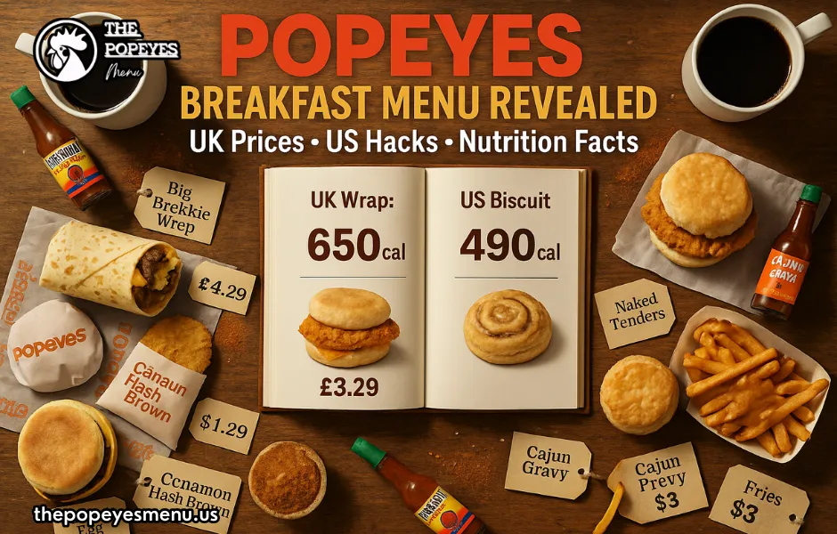 Nutrition comparison: UK breakfast wrap vs US sausage biscuit showing sodium and calorie differences