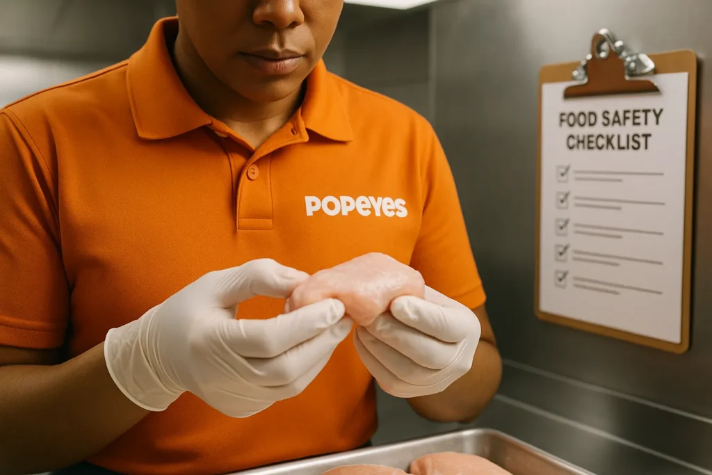 Popeyes response to the chicken lawsuit, emphasizing food safety checks and internal audits.