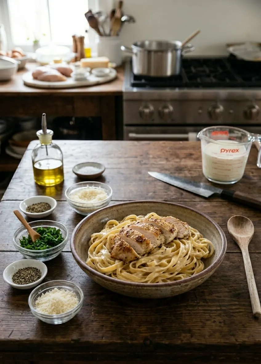 Combine the Pasta and Chicken