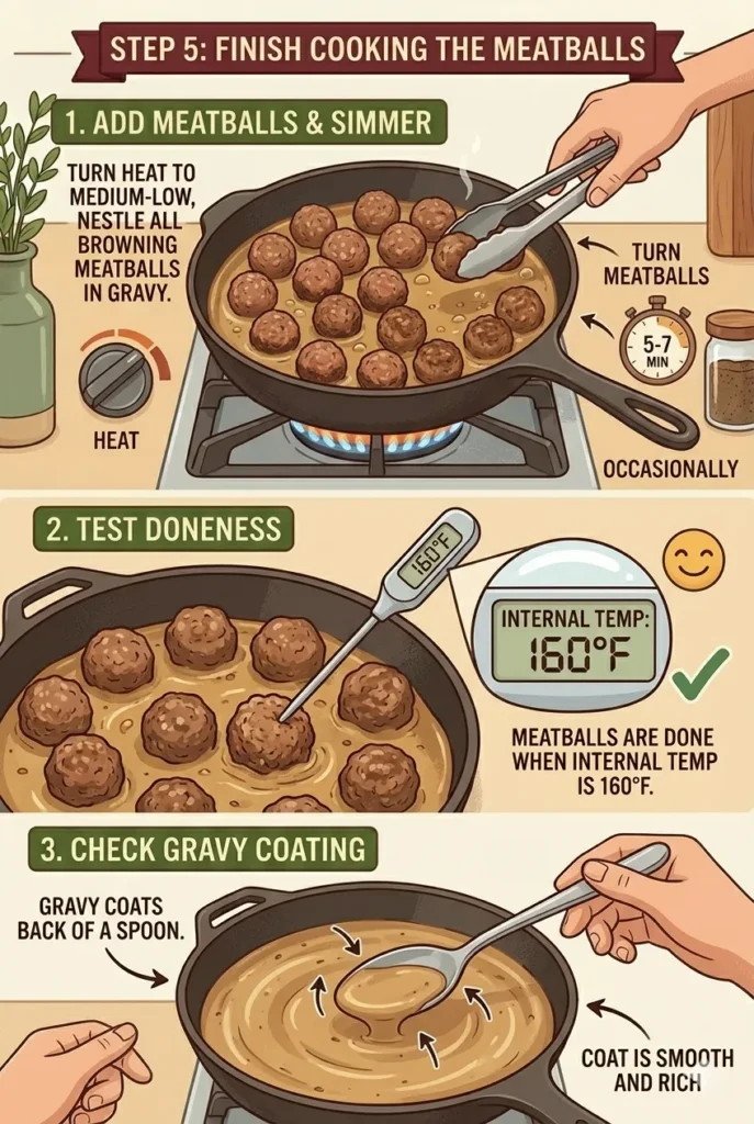 Finish Cooking the Meatballs