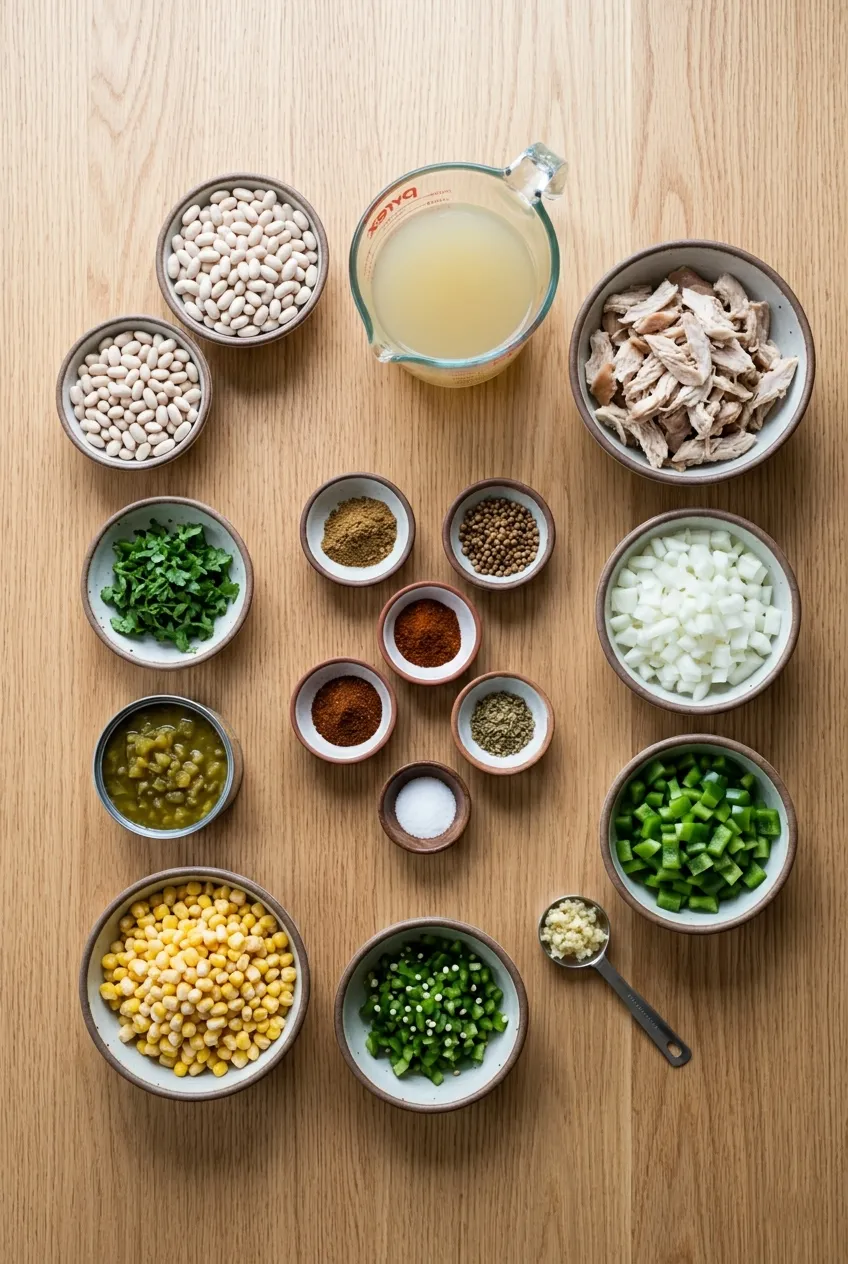 Ingredients for this White Chicken Chili Recipe