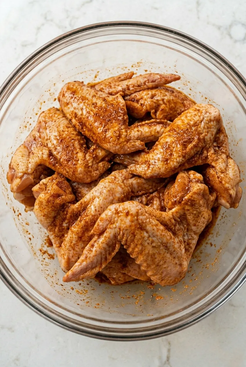 Marination step 3 for the Nashville-Style Hot Chicken Wings Recipe