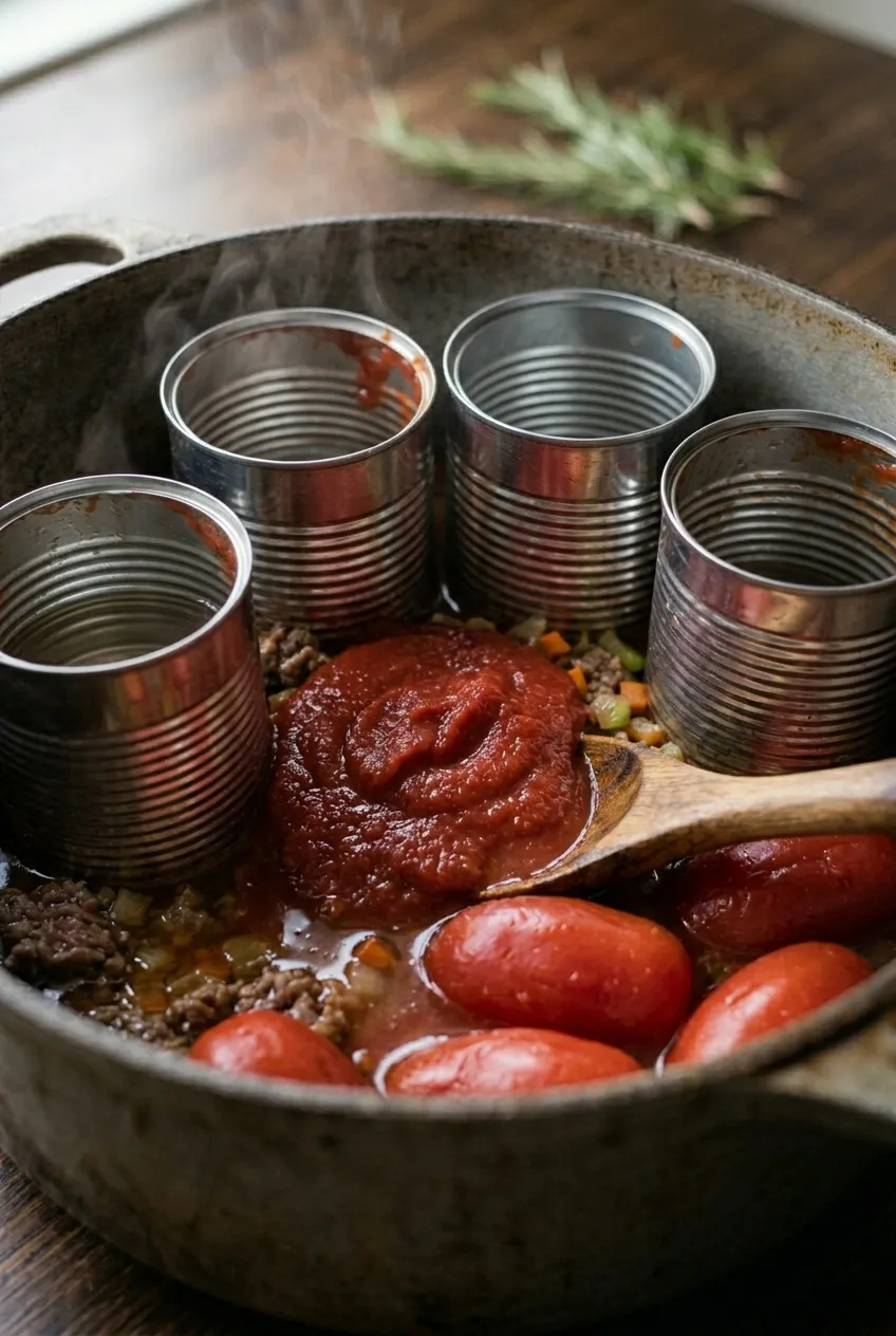 Step 5: Add Tomato Puree and Tomatoes