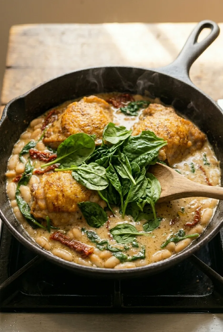 Step 6: Add the Spinach