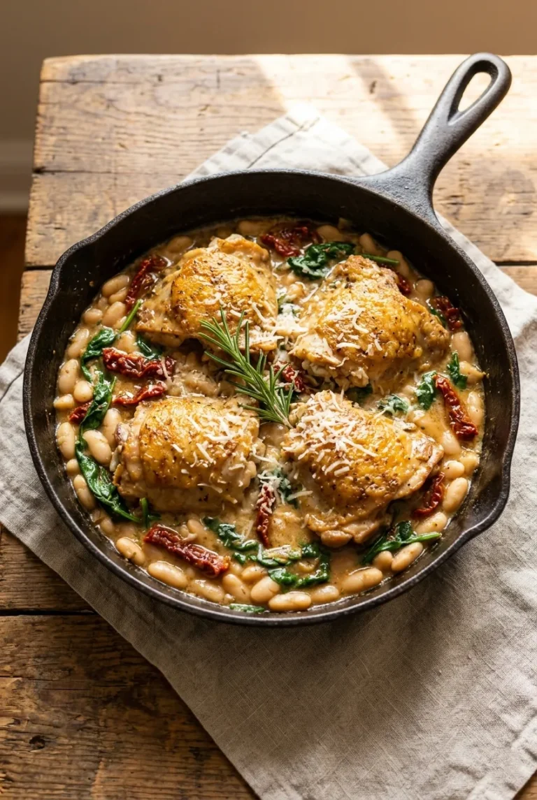 Tuscan Chicken and White Beans: An Easy One-Pan Dinner
