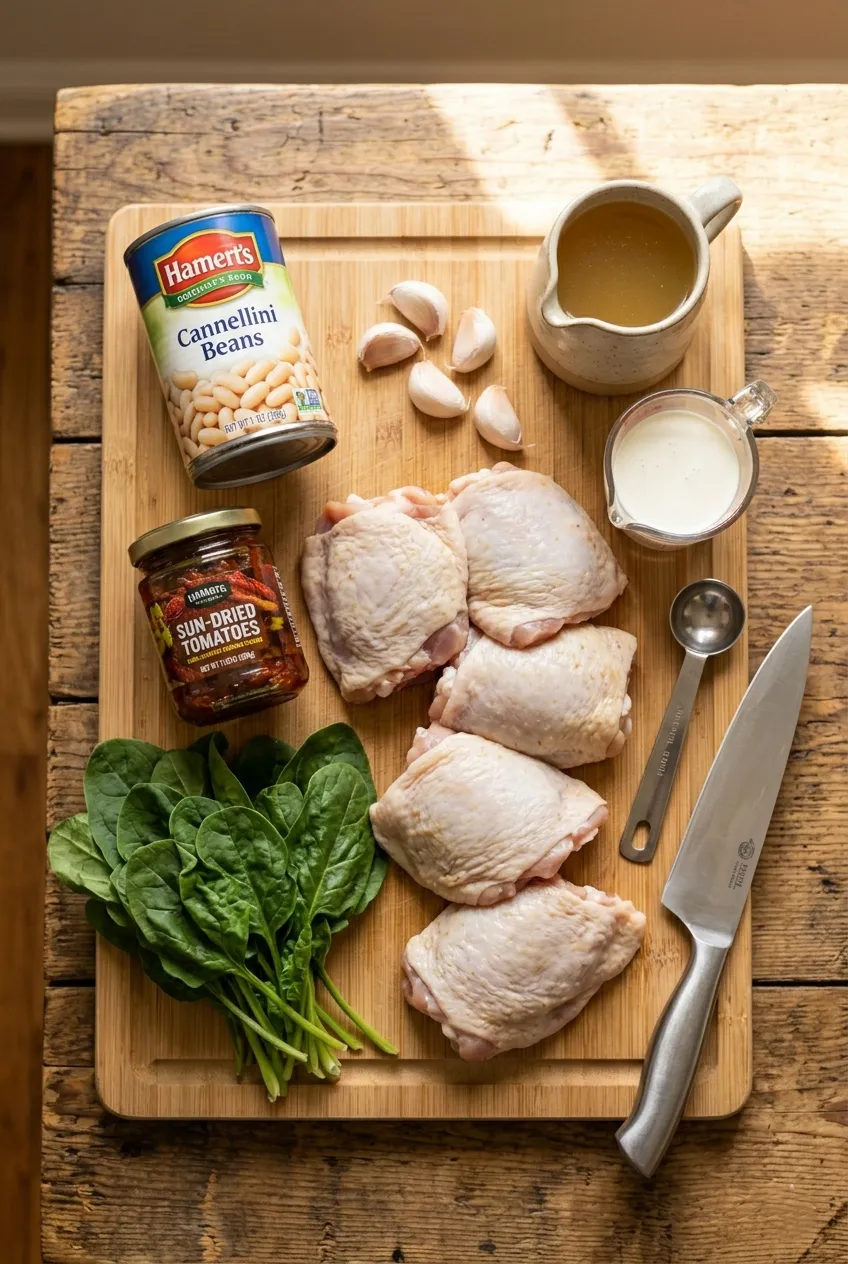 What You Need for this Tuscan Chicken and White Beans Recipe