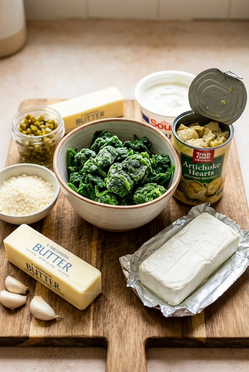 Ingredients You’ll Need for ths Creamy Spinach Dip Recipe