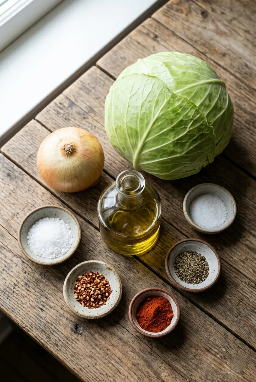 Ingredients for Oven Roasted Cabbage Steaks