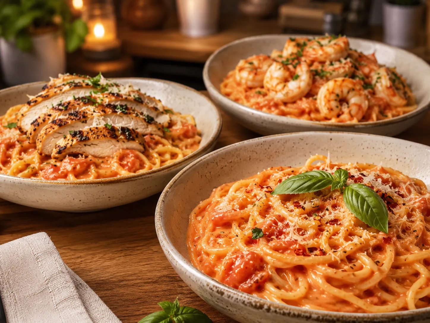 Variations  for the Creamy Tomato & Garlic Pasta