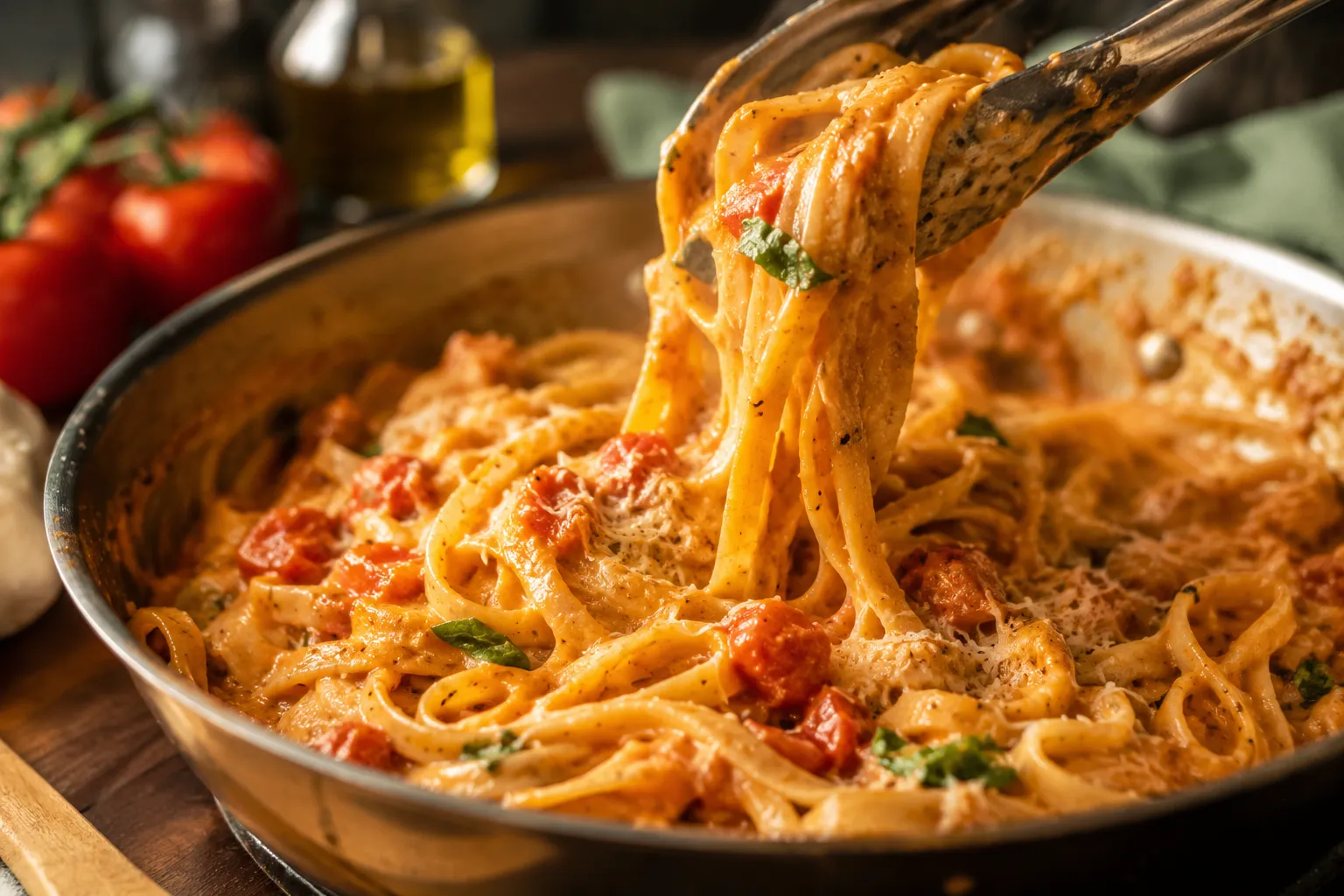 Step-by-Step Instructions  for the Creamy Tomato & Garlic Pasta