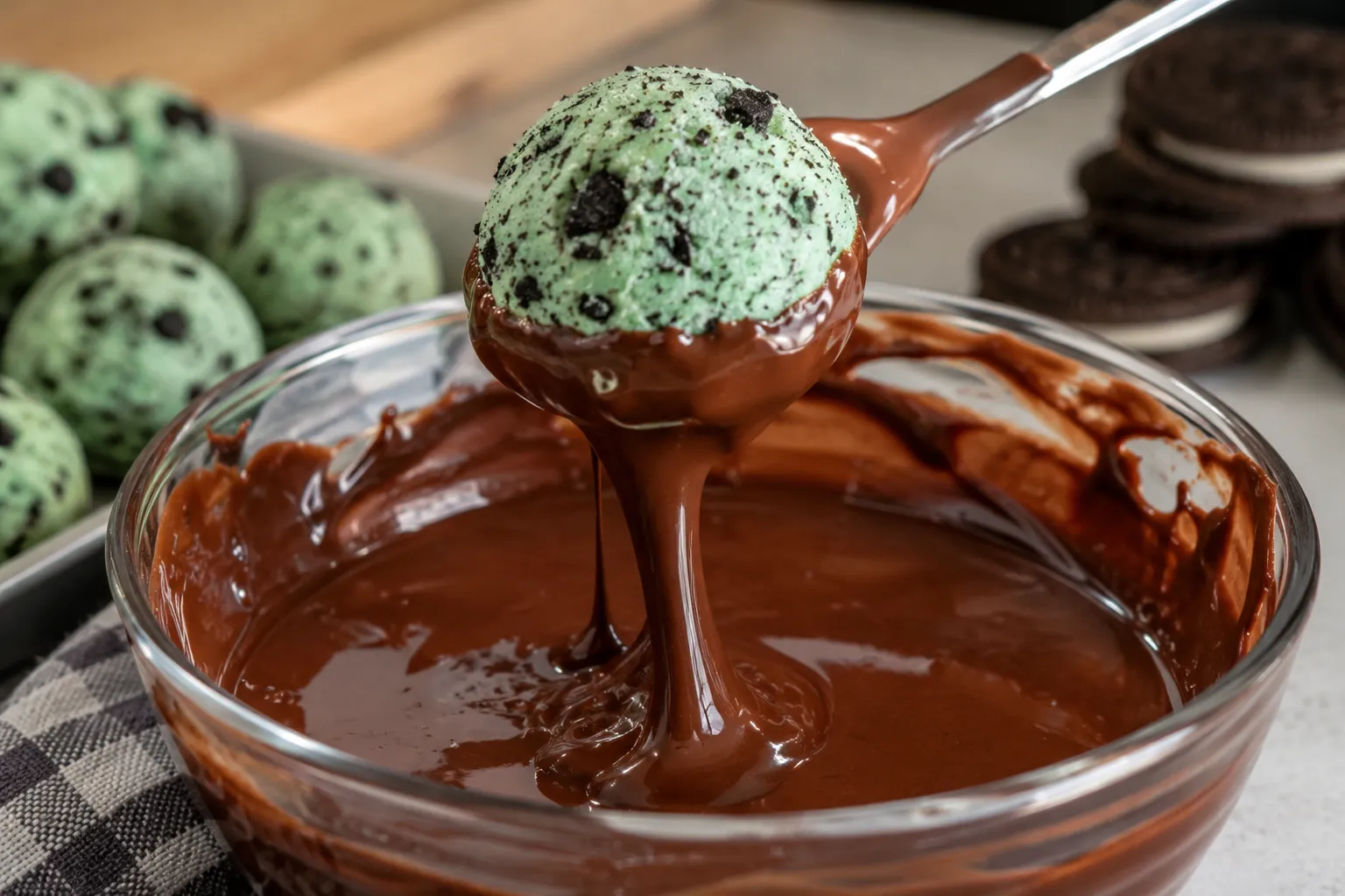 Step-by-Step Instructions for the Mint Oreo Truffles