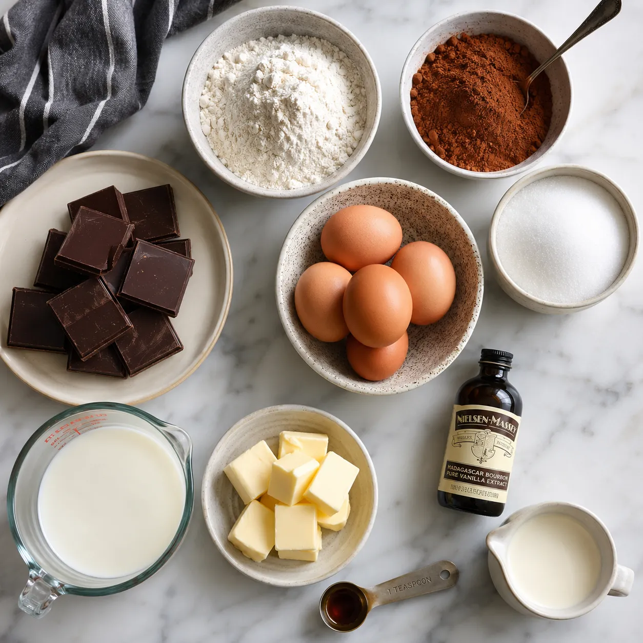 Ingredients for the Decadent Double Layer Chocolate Fudge Cake
