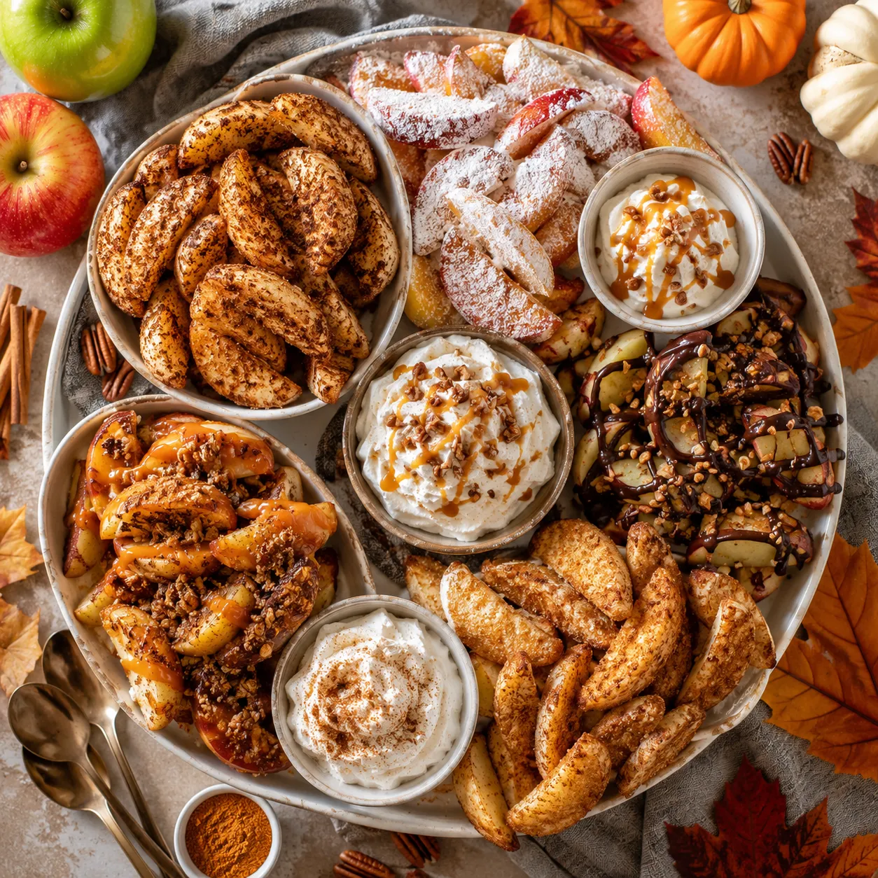 Serving Suggestions for the Air Fried Apple Wedges with Caramel Whipped Cream Dipping Sauce