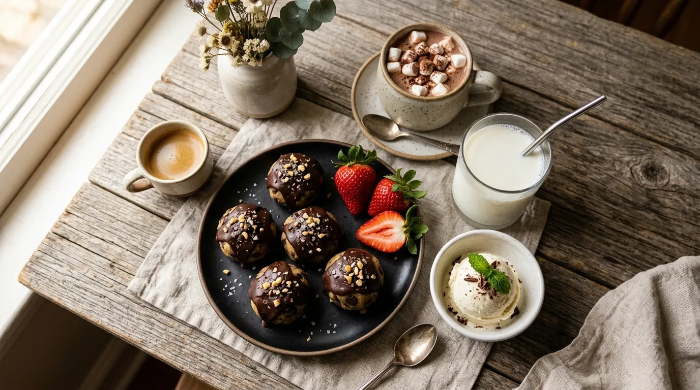Serving Suggestions for the Chocolate Chip Cookie Dough Brownie Bombs