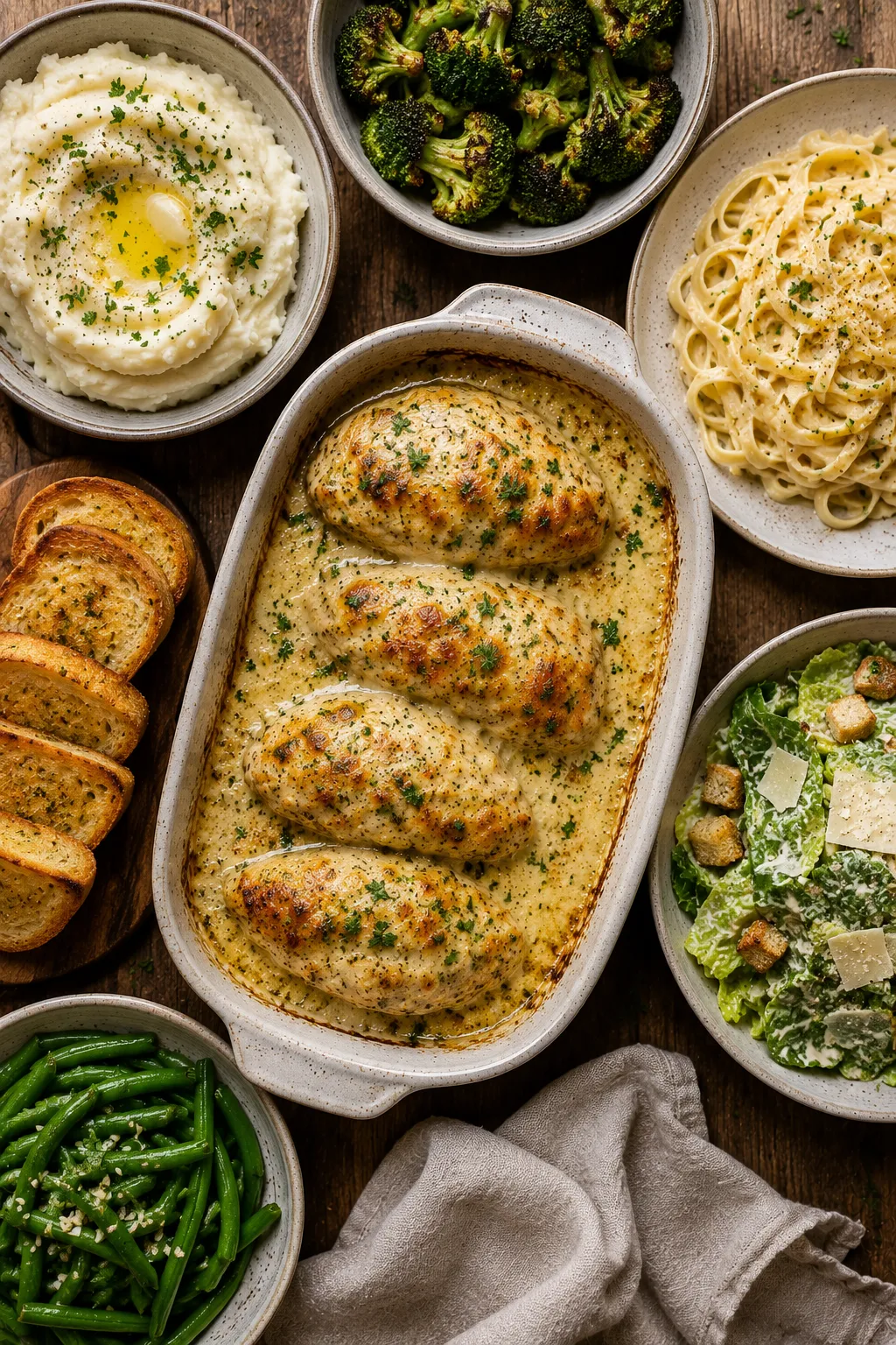 Best Side Dishes with Baked Caesar Chicken With Creamy Parmesan Sauce