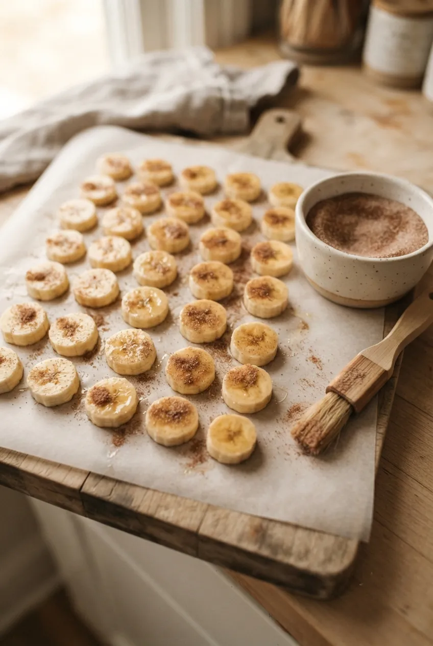 How to Make Cinnamon Sugar Air Fryer Banana Chips step 3