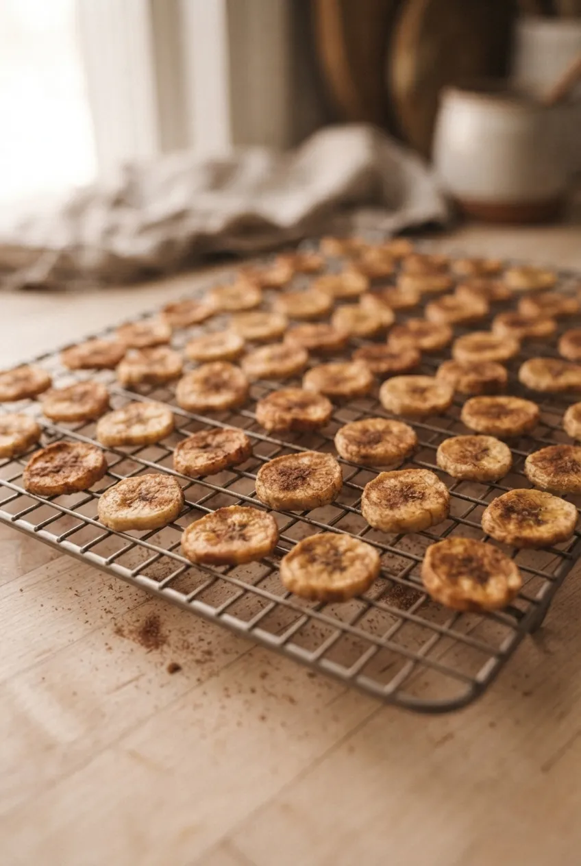 How to Make Cinnamon Sugar Air Fryer Banana Chips step 6