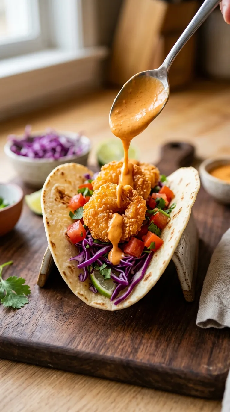 How to Assemble Bang Bang Shrimp Tacos
