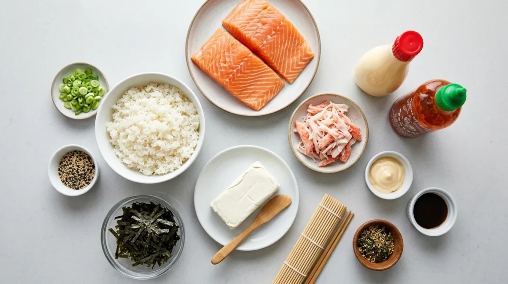 Ingredients You'll Need for the BEST Easy Spicy Salmon Sushi Bake Recipe