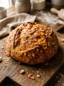 This Rustic No-Knead Cheese Bread Is So Easy, You'll Never Buy Bakery Bread Again!