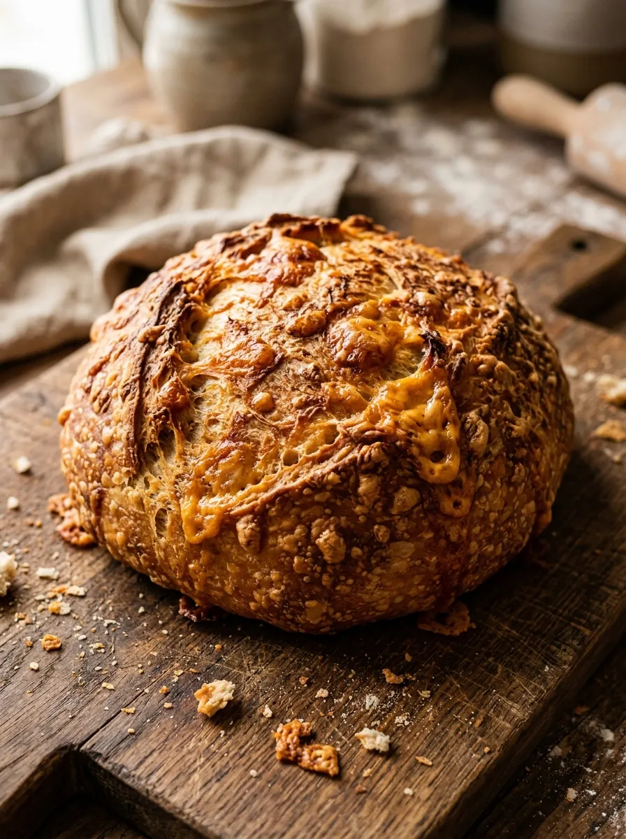This Rustic No-Knead Cheese Bread Is So Easy, You'll Never Buy Bakery Bread Again!