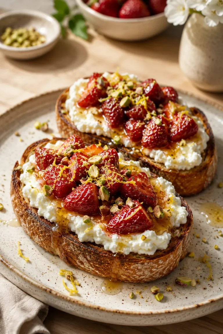 Roasted Strawberry Whipped Ricotta Toast: The Dreamy Brunch Recipe That Tastes Like Summer on Sourdough