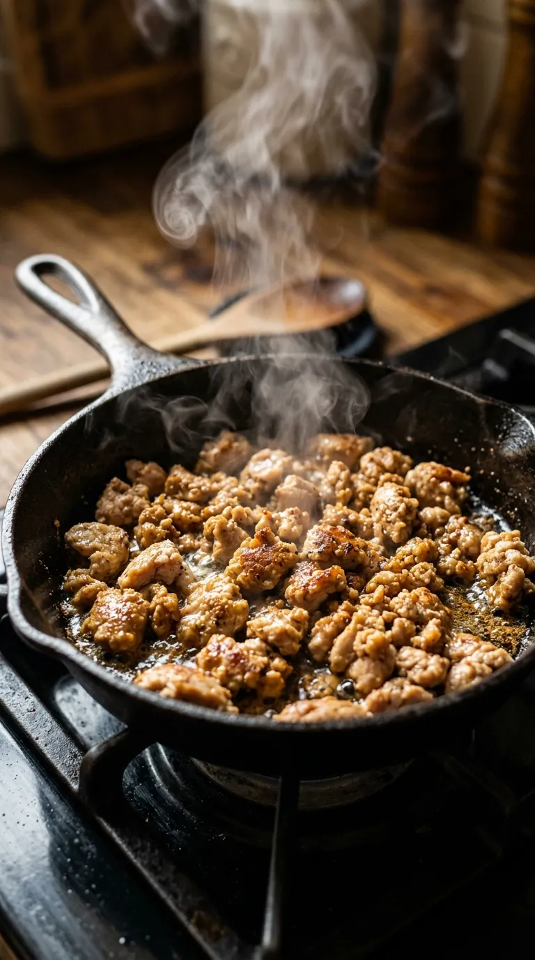 How to Make Chicken Alfredo Sloppy Joes Step 2: Cook the Chicken